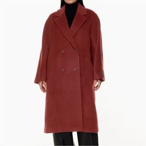 Babaton Aritzia Slouch Coat in Sienna Red